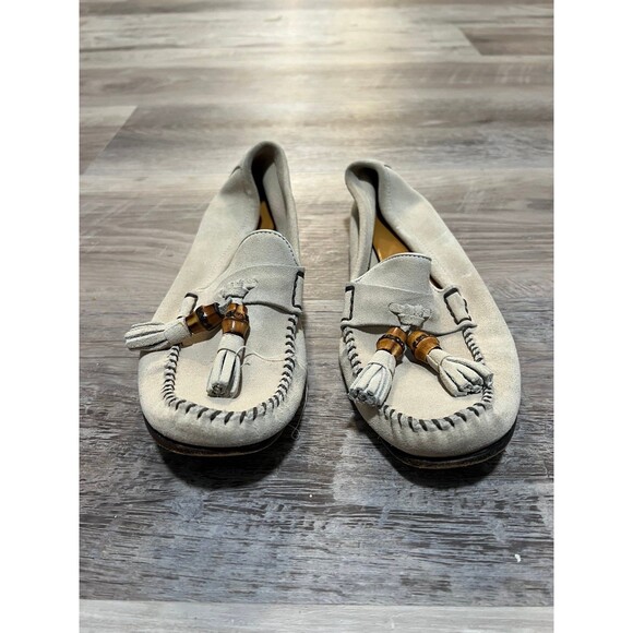 GUCCI | Authentic Ivory Bamboo Tassel Loafers Slip On Shoes Women’s Size 35 - Picture 1 of 10